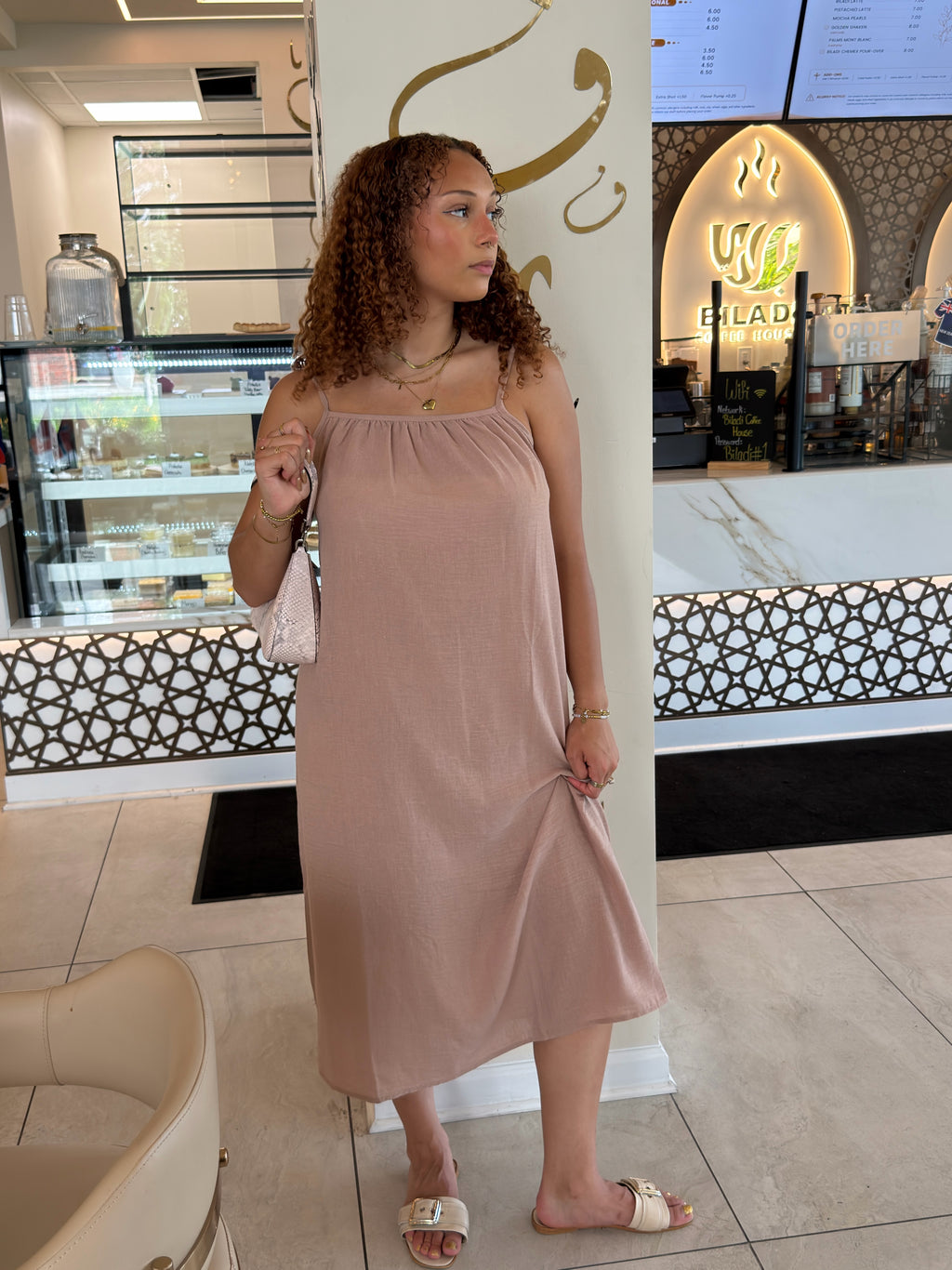 Spaghetti strap midi dress