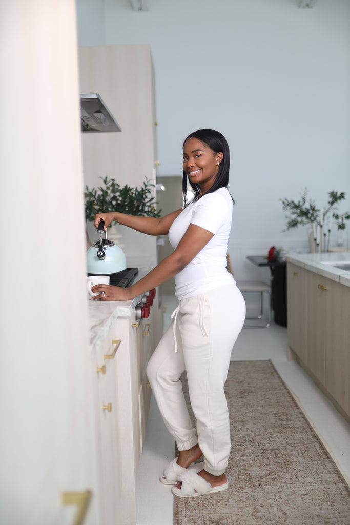 Cream Fleece Sweatpants