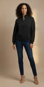 fleece lined quarter zip sweater