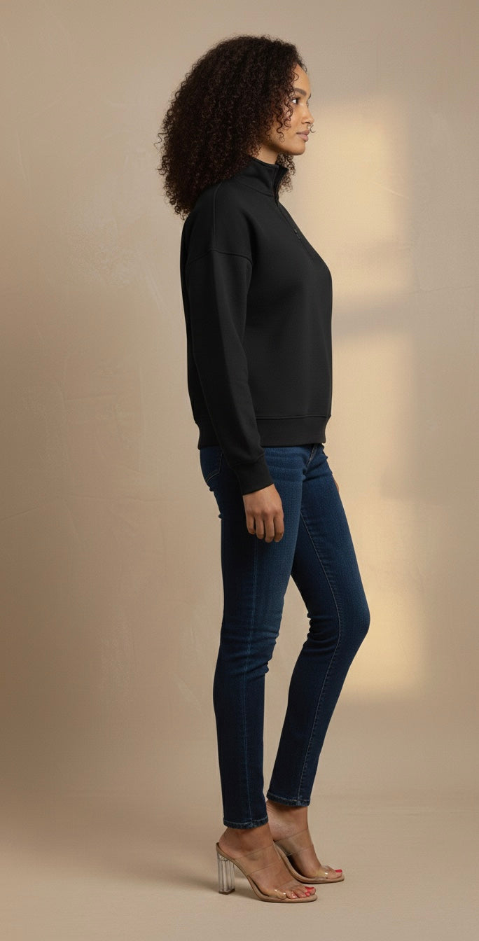 fleece lined quarter zip sweater