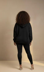 Black over-sized fleece lined hoodie