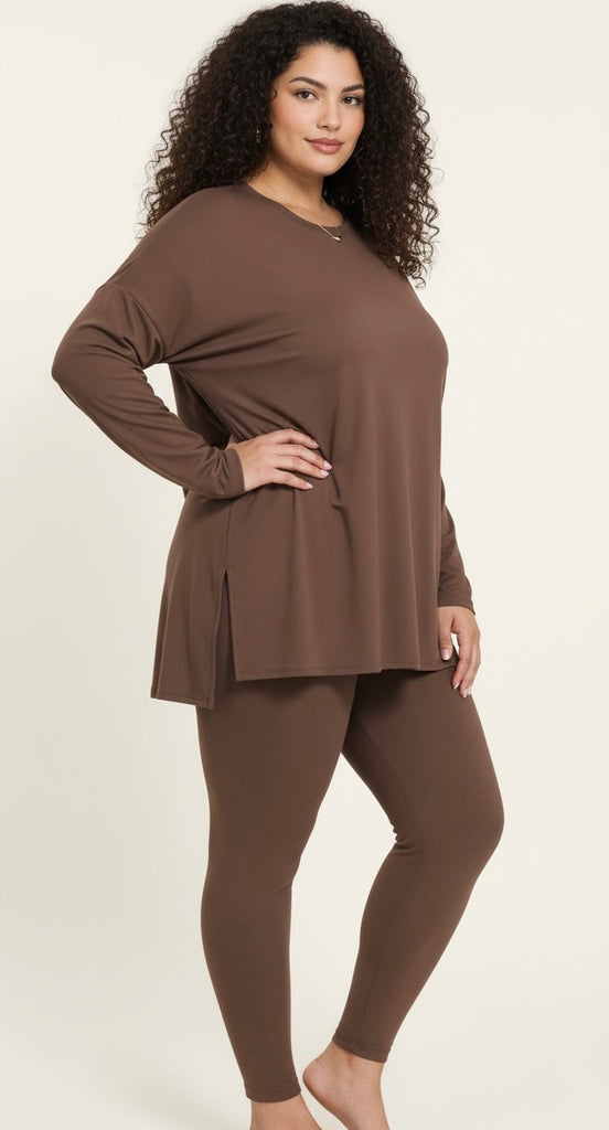 Long sleeve microfiber legging set