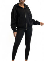 Black over-sized fleece lined hoodie