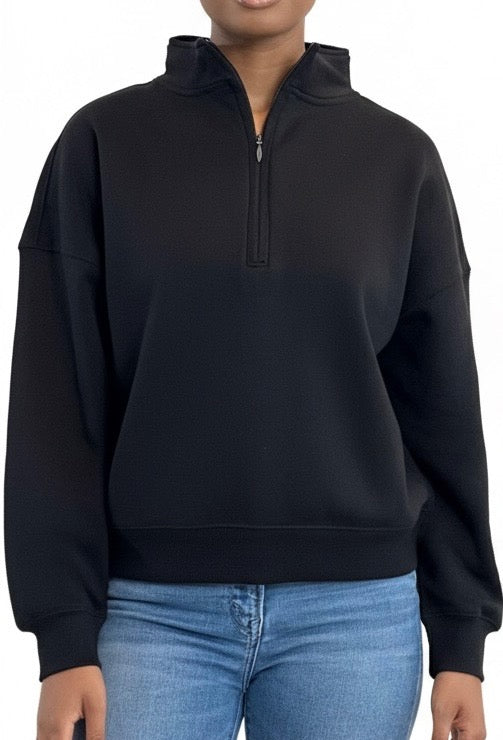 fleece lined quarter zip sweater